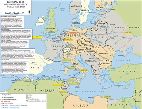 Map of WWII - Major Operations in Europe