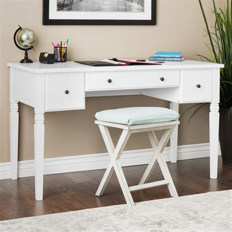Cami White 3-drawer Writing Desk | Overstock.com Shopping - The Best ...