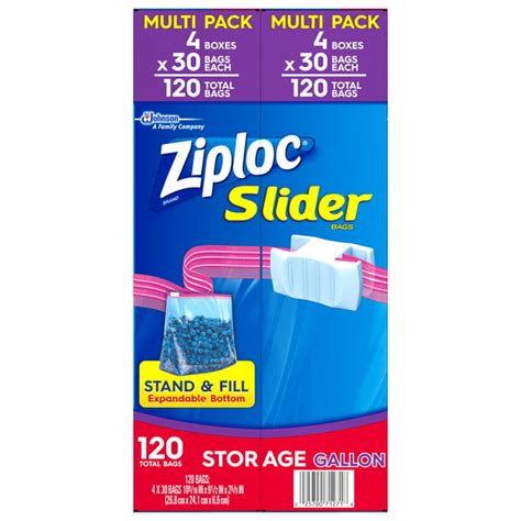 Ziploc Slider Storage Bags, Gallon, 120 count - Walmart.com - Walmart.com