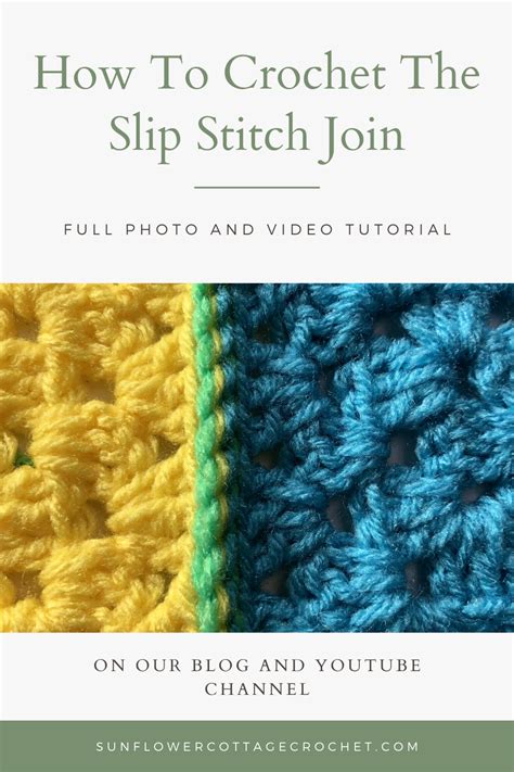 How To Crochet the Slip Stitch Join - Sunflower Cottage Crochet