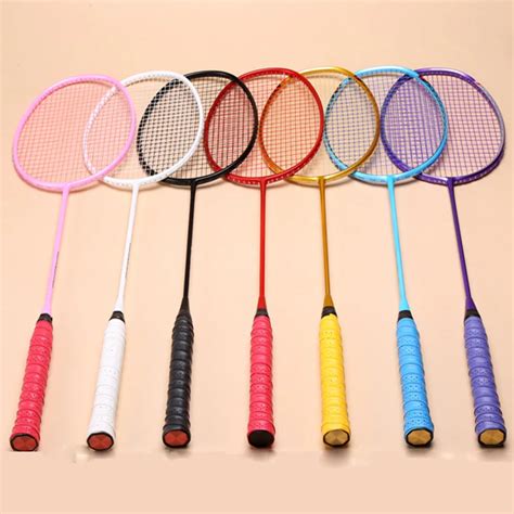 Super lightweight 5U full carbon single piece Badminton racket for female beginners 7 colors ...