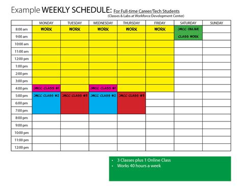 Sample Schedules - JWCC