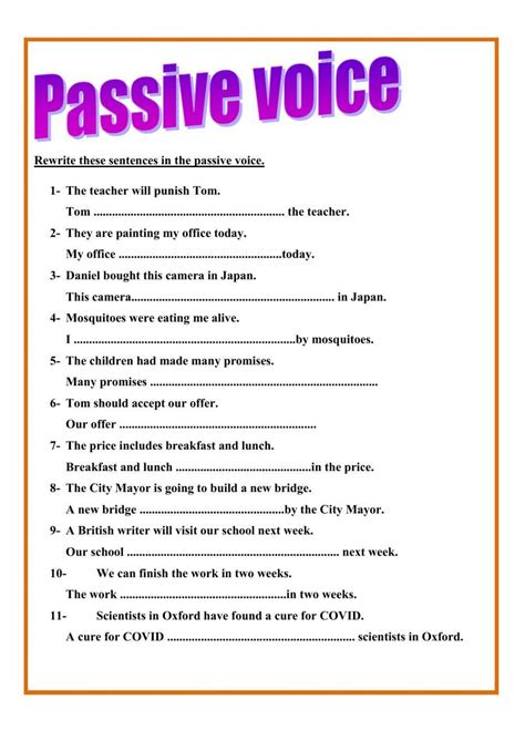 Passive voice - mixed tenses 393507 | SILVIA San Torcuato