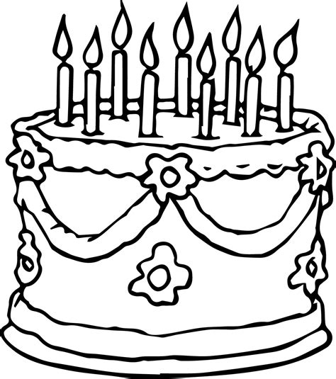 Cake Printable Coloring Pages