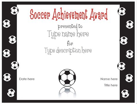 Soccer Certificate Word Template | Card Template