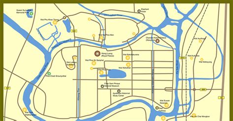 Map of Ayutthaya Historical Park, Ayutthaya, Thailand. (Illustration ...