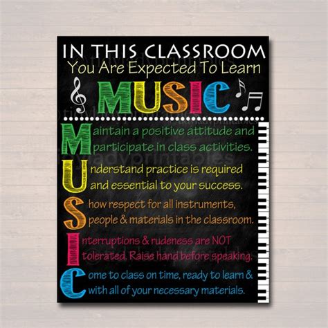 MUSIC Classroom Poster Music Classroom Decor Classroom | Etsy