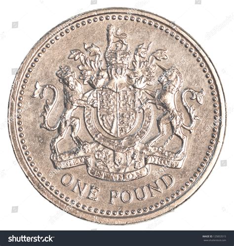 One British Pound Coin Isolated On White Background - Set Stock Photo ...