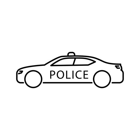 Police car line icon, Simple police car illustration 6542154 Vector Art ...