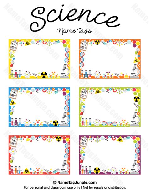 Printable Science Name Tags