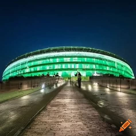 Omonoia fc football stadium in green and white on Craiyon