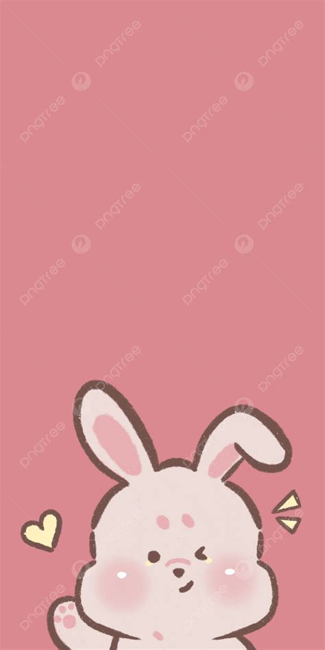 Cute Phone Wallpaper Cartoon Bunny Pink Background, Cute Mobile ...