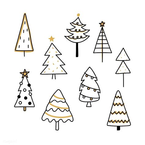 Christmas pine tree pattern background drawing doodle style | premium ...