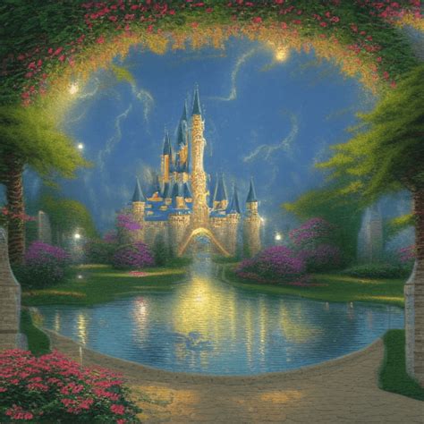 Thomas Kinkade Disney Castle Graphic · Creative Fabrica