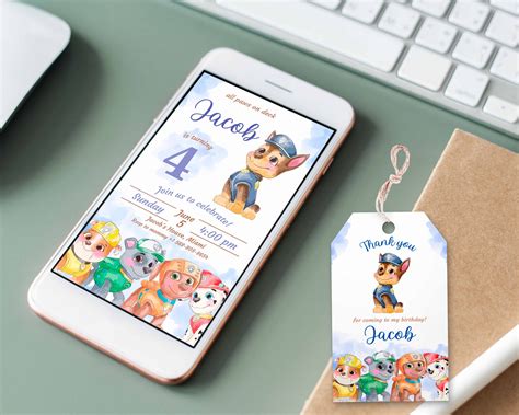 Chase Paw Patrol Editable Invitation Template – Sweet Moments Template