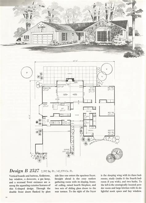 Vintage House Plans, mid century homes, U shaped houses Vintage House Plans, Modern House Plans ...