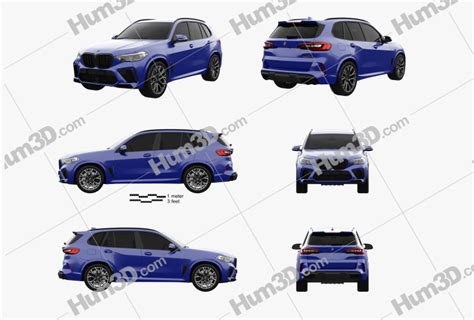 BMW X5 M Competition 2022 Blueprint Template - 3DModels.org