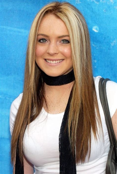 Lindsay Lohan Long Hair: Brown with Blonde Highlights - PoP Haircuts