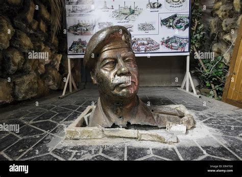 Statue head of Saddam Hussein taken from Baghdad at Kuwait House of ...