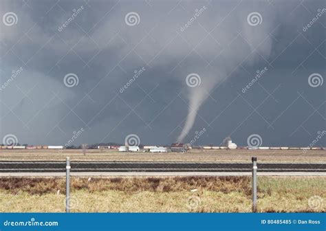 Small Cone Tornado with Debris Stock Image - Image of rotating, thunderstorm: 80485485