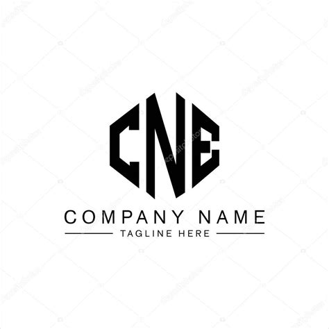 CNE letter logo design with polygon shape. CNE polygon and cube shape ...