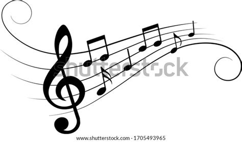 Music Notes Curves Swirls Vector Illustration Stock Vector (Royalty Free) 1705493965 | Shutterstock