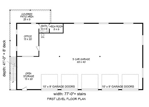 Garage-Living Plan 40801 - Traditional Style with 2500 Sq Ft, 2 B