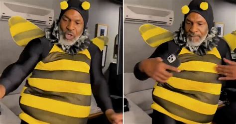 Mike Tyson dances dressed as a bee during appearance…