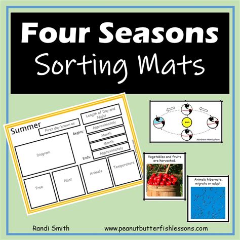 Four Season Sorting Mats - peanut butter fish lessons