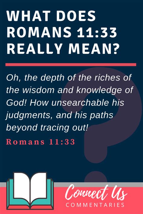 Romans 11:33 Meaning of Verse and Simple Commentary – ConnectUS