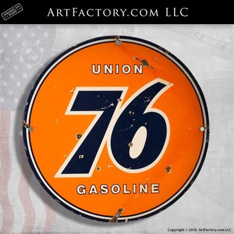 Union 76 Gas Porcelain Sign: Rare Collectible Vintage Petroliana