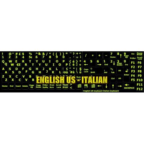 Italian glowing keyboard stickers