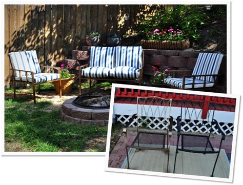 Finding My Aloha: Painting patio and firepit furniture + outdoor cushions on a budget