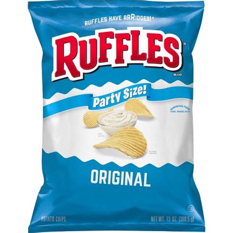 Ruffles Original Flavor Party Size Ridged Potato Chips - 13oz : Target