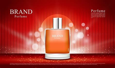 Luxury red background and lighting for perfume and cosmetic ads with 3d bottle illustration ...