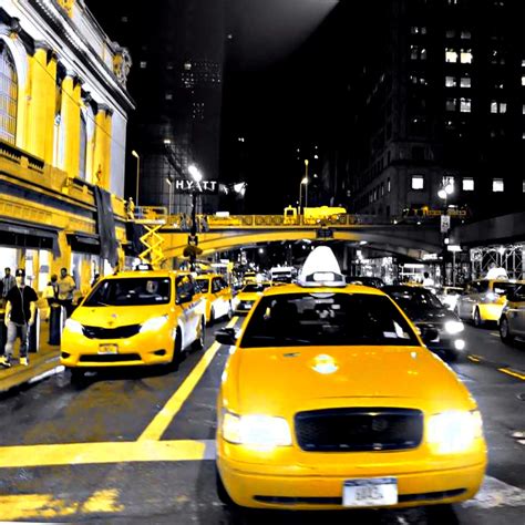 NYC Night, 42nd Street, Taxi Cab, Street Photography Print - Etsy