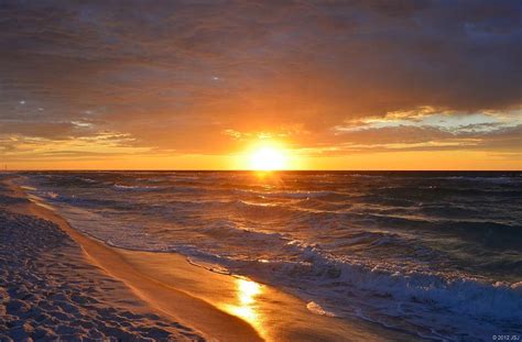 Amazing Sunrise Colors And Waves On Navarre Beach Photograph by Jeff at ...