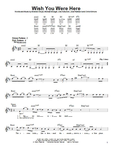 Wish You Were Here | Sheet Music Direct