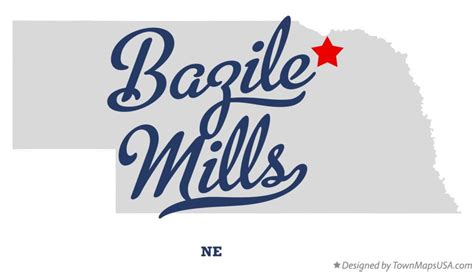 Map of Bazile Mills, NE, Nebraska