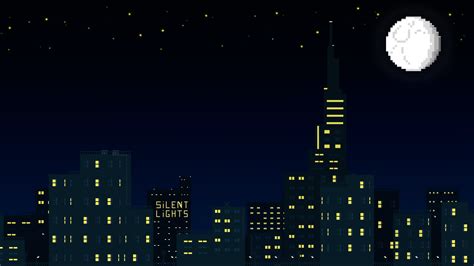 Pixel Art City At Night