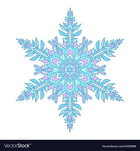 Hand-drawn doodles natural color snowflake Vector Image