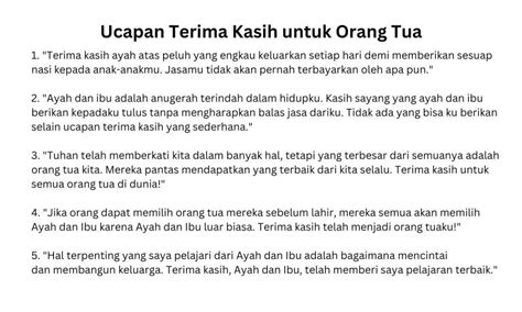 65 Ucapan Terima Kasih untuk Orang Tua yang Bikin Haru