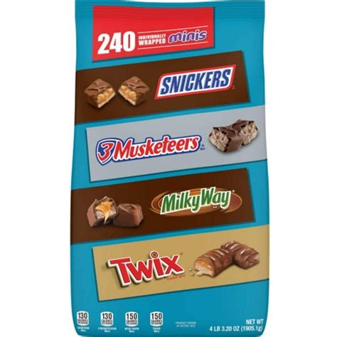 SNICKERS, TWIX, 3 MUSKETEERS & MILKY WAY Minis Size Easter Bulk Chocolate Candy Variety Mix, 67. ...