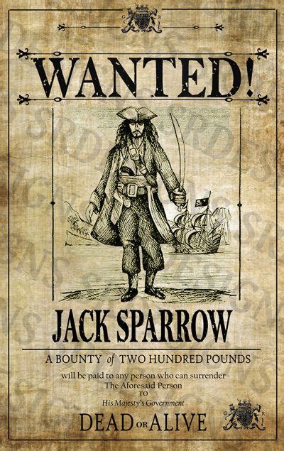 PRINTABLE Pirates of the Caribbean 'WANTED' Poster - Etsy | Jack sparrow wallpaper, Captain jack ...