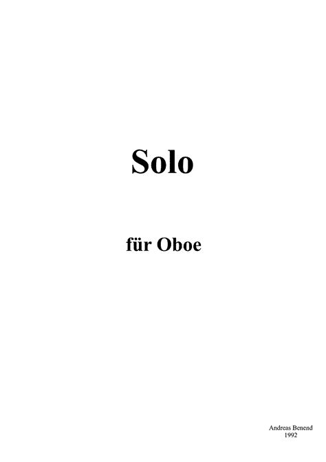 Solo for Oboe (Benend, Andreas) - IMSLP