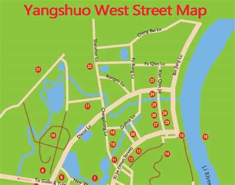 Yangshuo Maps, Yangshuo Tourist Maps, Yangshuo China Map