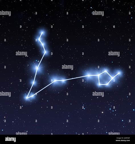 Pisces constellation in night sky with bright blue stars Stock Photo - Alamy