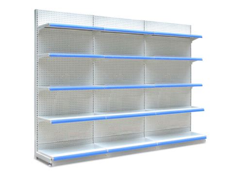 Wall Mounted Supermarket Display Shelving Single Sided Gondola Shelving ...