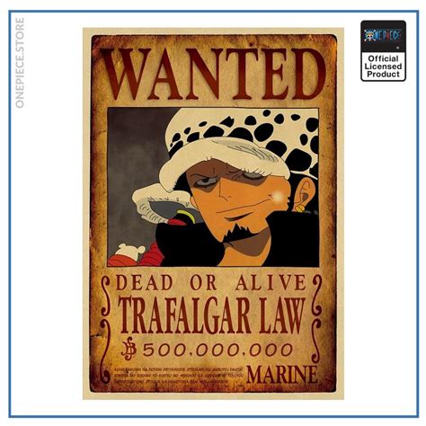 One Piece anime Wanted Poster - Trafalgar Law Bounty official merch | One Piece Store