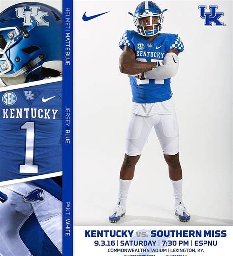 University of Kentucky Wildcats Football Uniform | Kentucky football ...